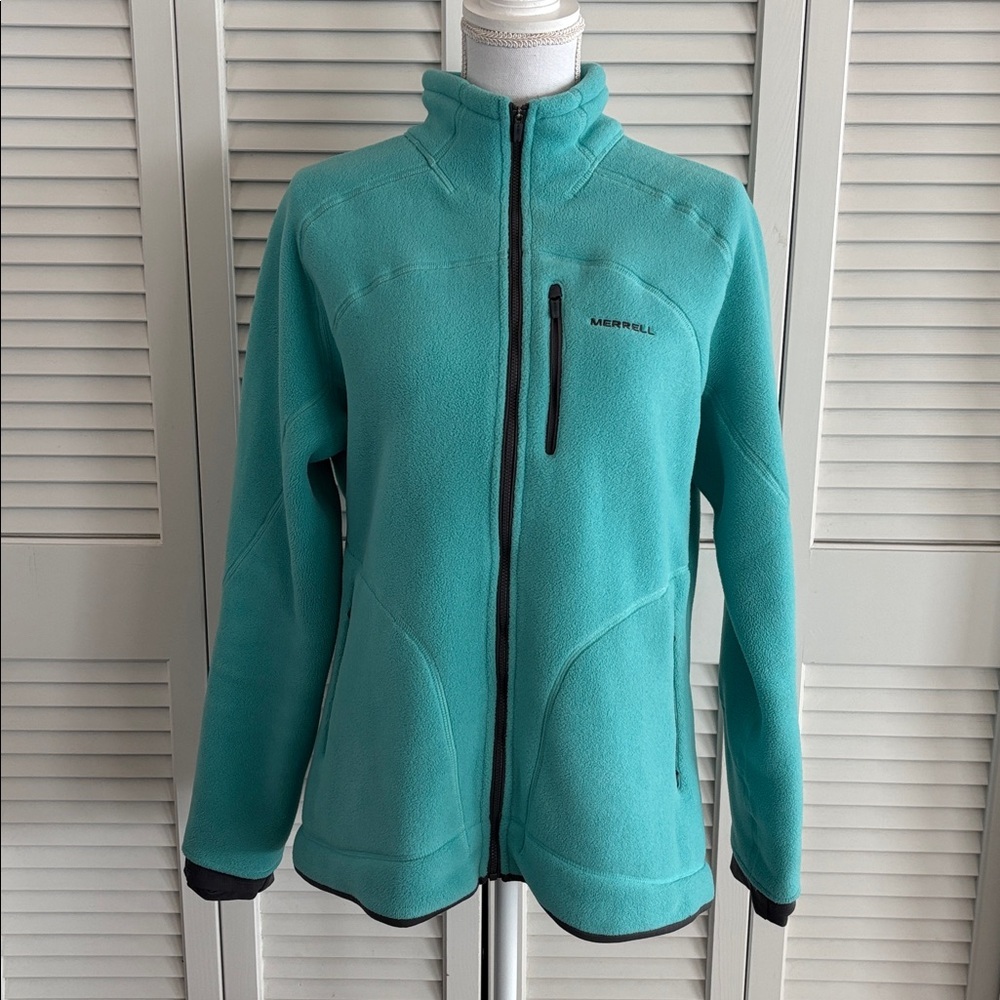 Merrell Women’s Full Zip Polartec Fleece Jacket Green Heavyweight Size Large